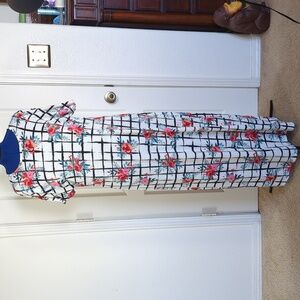 LuLaRoe windowpane floral dress 2xl NWOT floor length